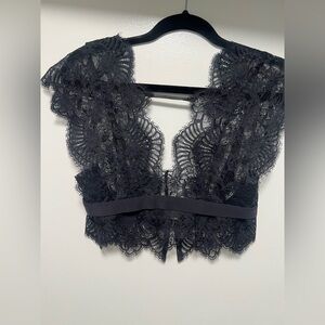 intimissimi Black Lace Cropped Bralette